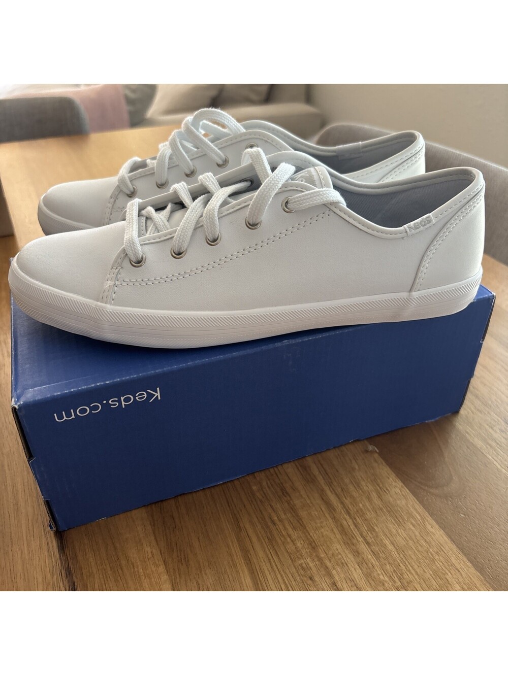 Keds Kids Kickstart Core Lace Up White Leather NEW Size 6M EU38 Fits A 7.5 Women